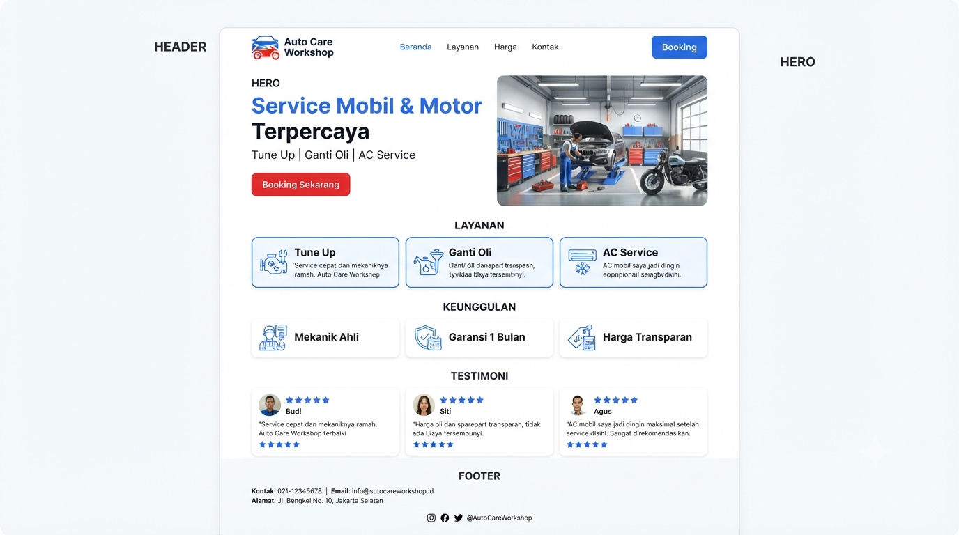 Website Bengkel