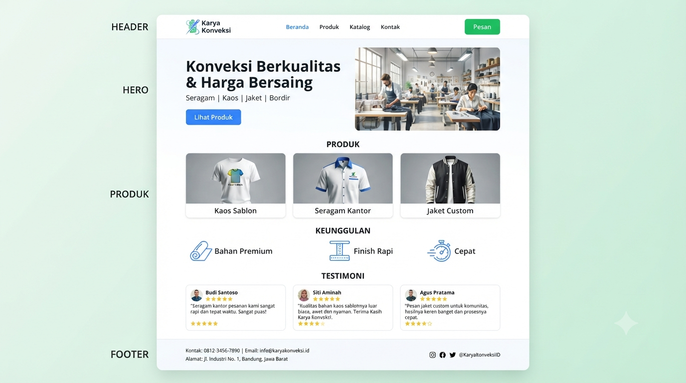 Website Konveksi